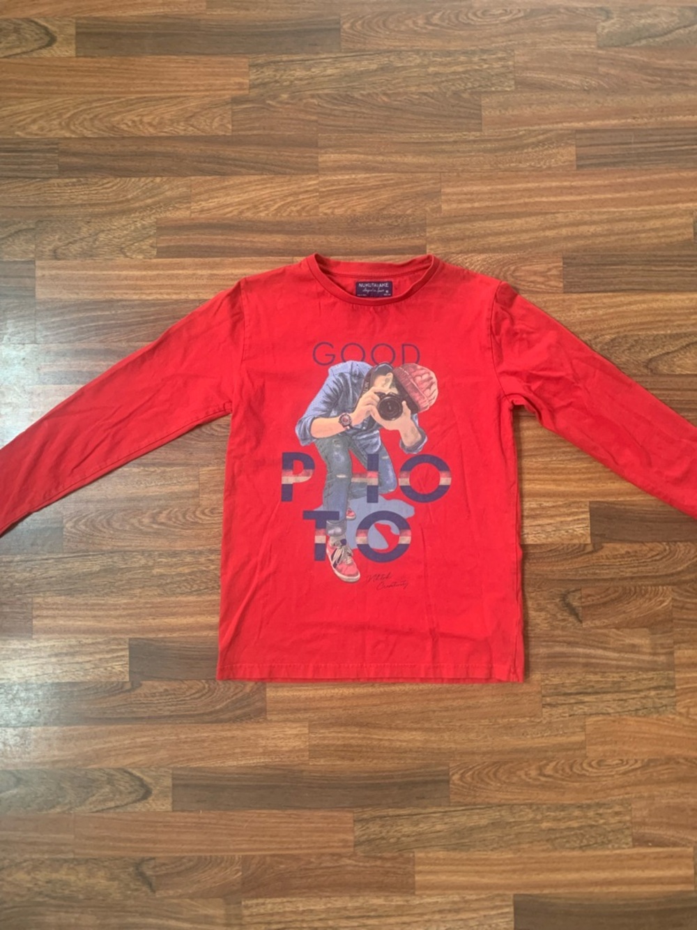 Nukutavake Graphic Long Sleeved T-Shirt Youth Boys 16 Red Photography Spain